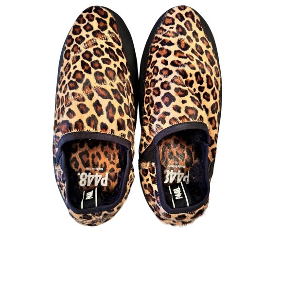 P-448 Laby Leopard Print Size 9 EU 40 Calf Hair Anthropologie Slippers NWOB $189 - Picture 7 of 9